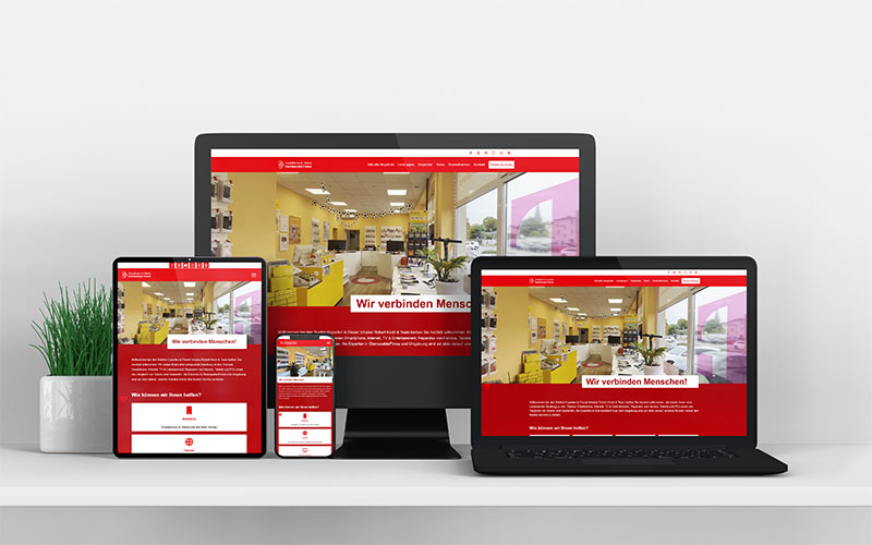 Vodafone Otelo Fachhandel Shop Finow Webseite in verschiedenen Geräten dargestellt