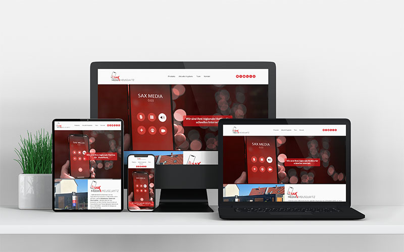SAX Media Webseite auf unterschiedlichen Geräten
